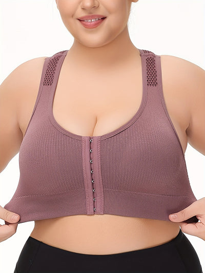 New Cross-Border Plus-Size Sports Bras with Breathable Mesh, Strong Support, Wire-Free, Seamless Design, Available in a Set of Three.