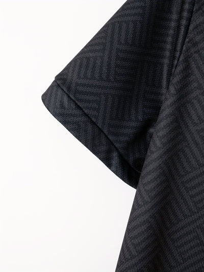 تي شيرت رجالي بأكمام قصيرة + شورت بدلة رياضية كاجوال باللون الأزرق