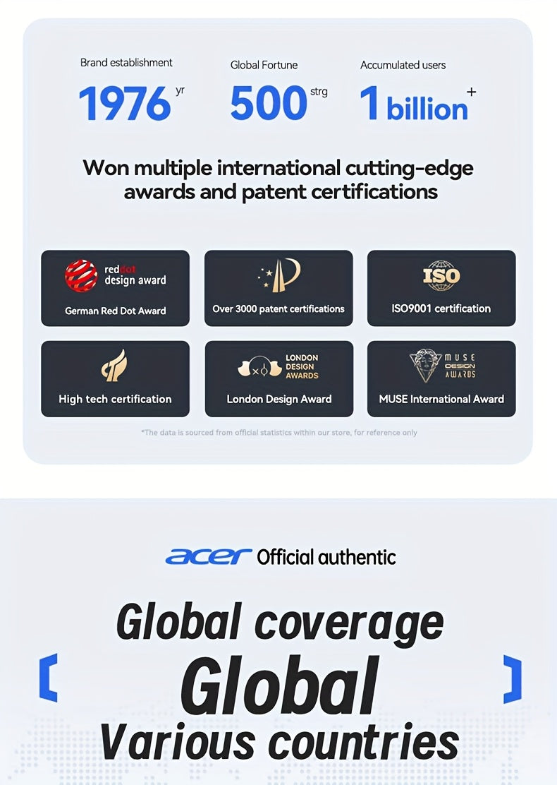 Acer TWS Wireless Headphones with Noise Cancelling, In-Ear Design, Lightweight Touch Control, Long Battery Life, HIFI Sound, Compatible with Mobile Phones, Tablets, And Laptops