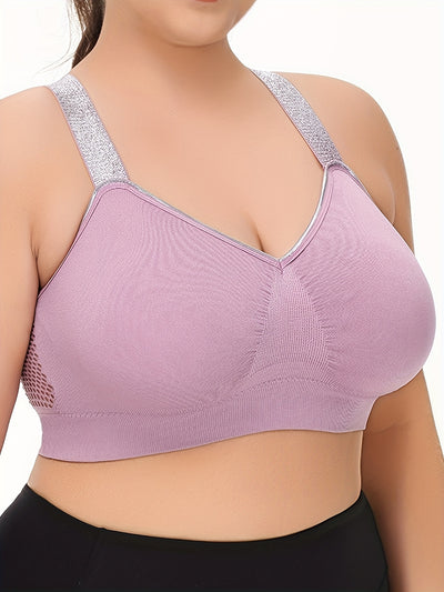 Middle Eastern Summer Thin Silvery Contrast High-End Bra Plus Size Breathable Women's Underwear Gathered Sports Lingerie with Extra Large Cups