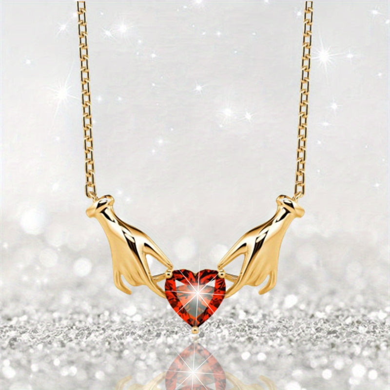 Creative Fashion Elegant Heart Shaped Pendant Necklace Decoration Accessories Girls Festival Birthday Confession Gift