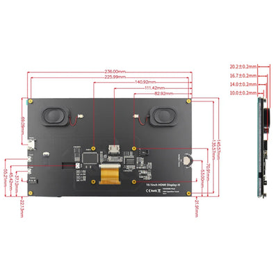شاشة Raspberry Pi 5 LCD تعمل باللمس IPS مقاس 10.1 بوصة بدقة 1024X600 ومتوافقة مع HDMI لجهاز كمبيوتر شخصي صغير Raspberry Pi 3B+ 4B PS4