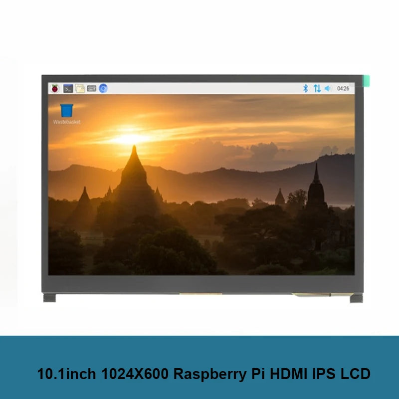 شاشة Raspberry Pi 5 LCD تعمل باللمس IPS مقاس 10.1 بوصة بدقة 1024X600 ومتوافقة مع HDMI لجهاز كمبيوتر شخصي صغير Raspberry Pi 3B+ 4B PS4