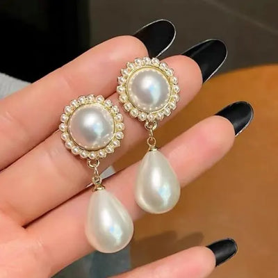 Fashion Cute Cupid Angel Stud Earrings For Women Elegant Retro French Gold Color Angel Pearl Earring Girls Party Jewelry Gifts