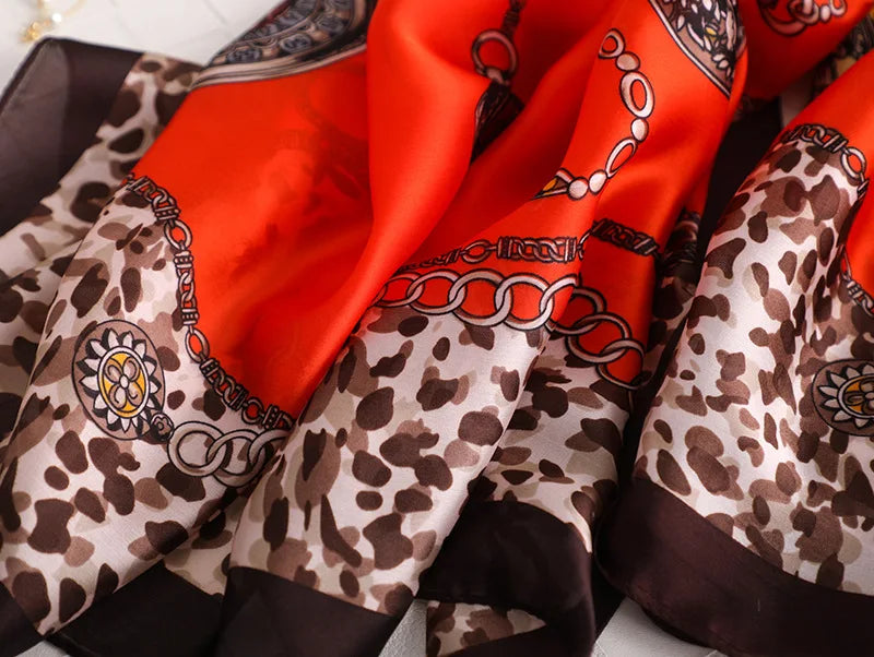 180*90 سم ماركة فاخرة أوشحة حرير صيفية للنساء شال لفافة ناعمة للنساء من أوروبا مصممة للشاطئ وشاح فولارد وشاح باريو