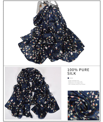 وشاح نسائي شتوي موضة 2016، عرض ساخن، أوشحة حرير التوت، شال حريري طويل للنساء، أزرق وقهوة، 180*110 سم