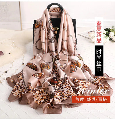 180*90 سم ماركة فاخرة أوشحة حرير صيفية للنساء شال لفافة ناعمة للنساء من أوروبا مصممة للشاطئ وشاح فولارد وشاح باريو