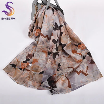 وشاح نسائي شتوي موضة 2016، عرض ساخن، أوشحة حرير التوت، شال حريري طويل للنساء، أزرق وقهوة، 180*110 سم