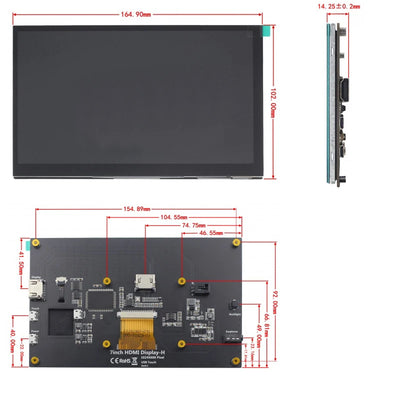 شاشة Raspberry Pi 5 تعمل باللمس مقاس 7 بوصات IPS 1024x600 HD LCD متوافقة مع HDMI لشاشة ثانوية RPI 4B 3B+ OPI 5 AIDA64 PC