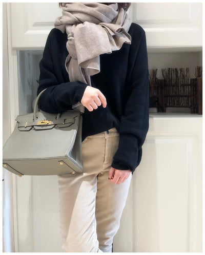 وشاح جديد من الكشمير الخالص ١٠٠٪، محبوك للنساء، مناسب للشتاء والخريف. أنيق وعصري! وشاح من الكشمير الخالص ١٠٠٪ للرجال والنساء.