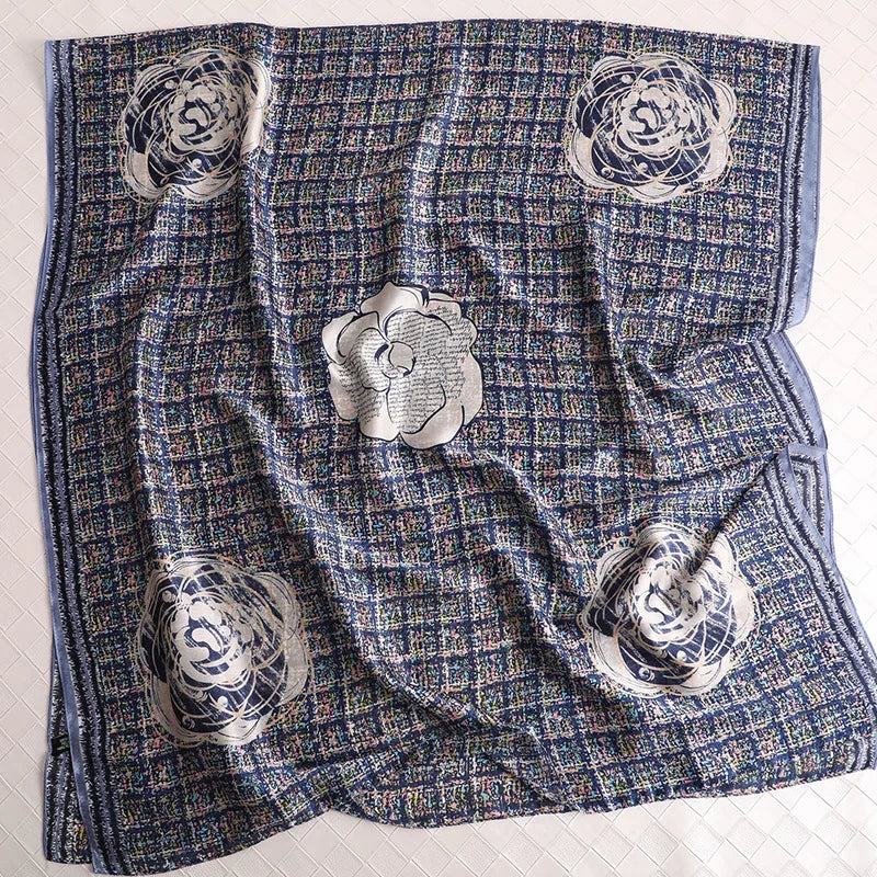 180*90 سم أوشحة حريرية كلاسيكية مطبوعة على الشاطئ الصيفي، شال نسائي، وشاح نسائي، غطاء رأس، وشاح، وشاح شيفون، حجاب نسائي