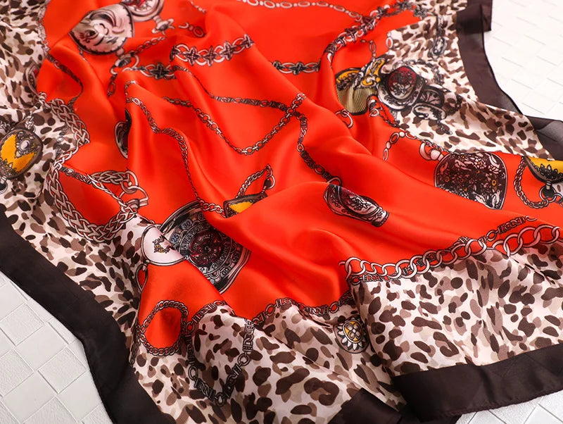 180*90 سم ماركة فاخرة أوشحة حرير صيفية للنساء شال لفافة ناعمة للنساء من أوروبا مصممة للشاطئ وشاح فولارد وشاح باريو