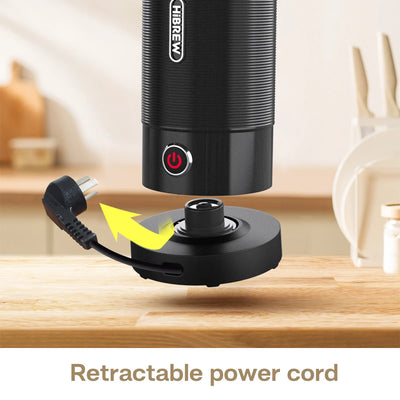 جهاز خفق الحليب الكهربائي HiBREW، جهاز خفق الرغوة، خلاط الشوكولاتة، لاتيه بارد/ساخن، كابتشينو، جهاز تسخين الحليب الأوتوماتيكي بالكامل، Cool M1A