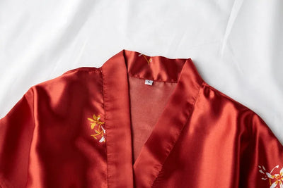 رداء حمام حريمي أنيق من الساتان، رداء حمام حريري مثير، كيمونو حريري، رداء نوم للعروس، ملابس نوم ليلية للنساء