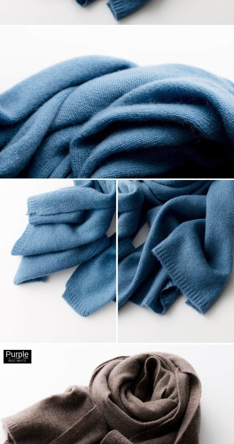 وشاح جديد من الكشمير الخالص ١٠٠٪، محبوك للنساء، مناسب للشتاء والخريف. أنيق وعصري! وشاح من الكشمير الخالص ١٠٠٪ للرجال والنساء.