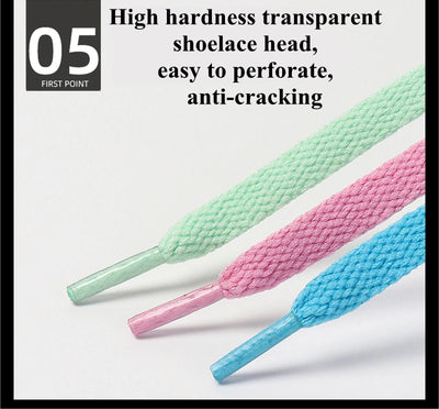 1 Pair / AF1 Shoelaces Flat Thicken Weave Craft Off Black White Shoe Laces High-top Sneaker Shoelace Accessories 25 Colors