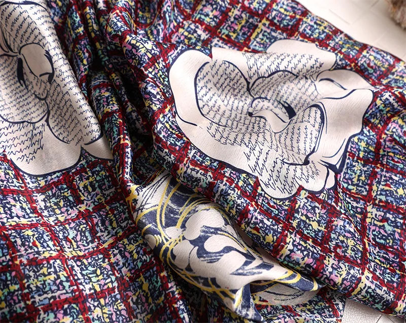 180*90 سم أوشحة حريرية كلاسيكية مطبوعة على الشاطئ الصيفي، شال نسائي، وشاح نسائي، غطاء رأس، وشاح، وشاح شيفون، حجاب نسائي