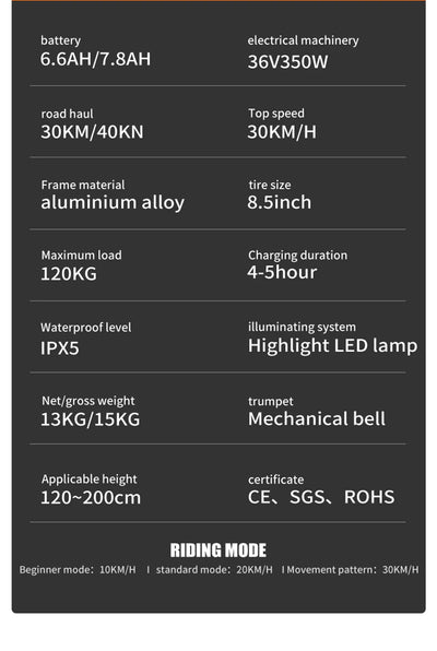 J03 مستودع الصين 8.5 بوصة 250 واط للبالغين 36 فولت سكوتر كهربائي قابل للطي صغير الحجم وخفيف الوزن ومحمول