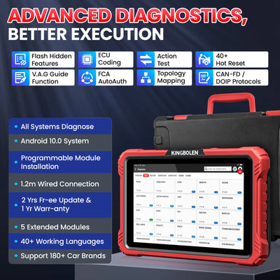 New Arrival K10 Elite All System OBD2 Scan Tool Topology Map Automotive ECU Coding Scanner Upgrade of KINGBOLEN K10