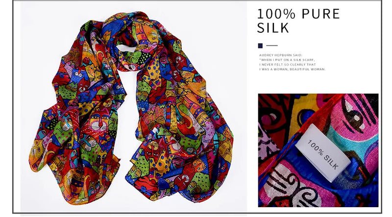 وشاح نسائي شتوي موضة 2016، عرض ساخن، أوشحة حرير التوت، شال حريري طويل للنساء، أزرق وقهوة، 180*110 سم