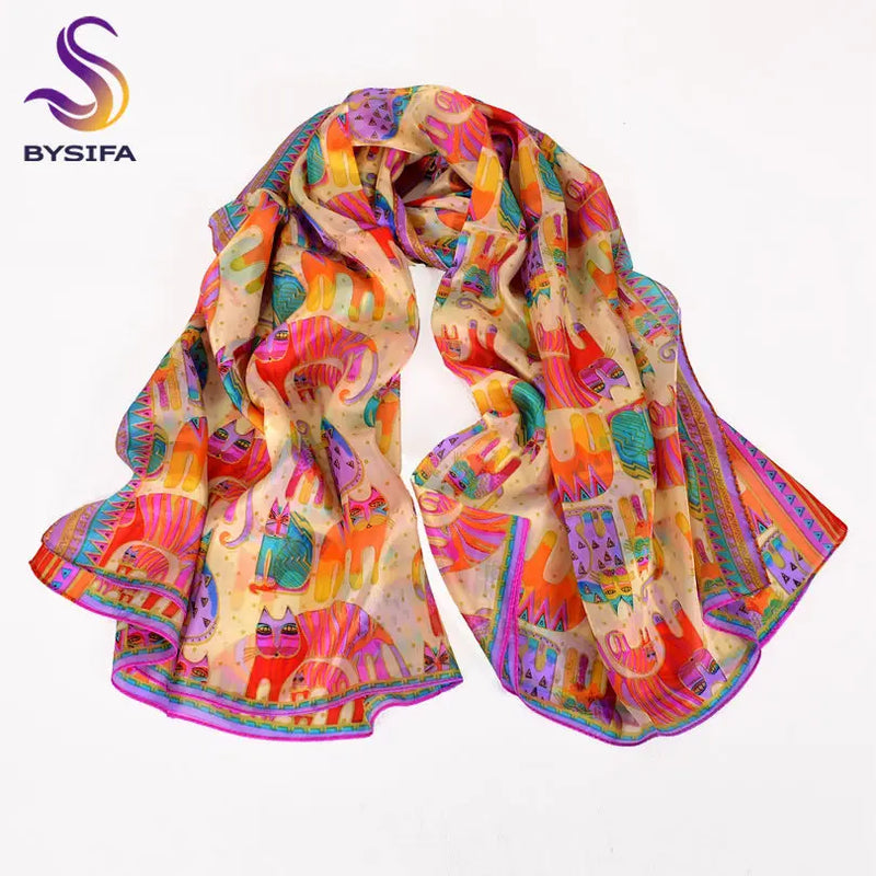 وشاح نسائي شتوي موضة 2016، عرض ساخن، أوشحة حرير التوت، شال حريري طويل للنساء، أزرق وقهوة، 180*110 سم