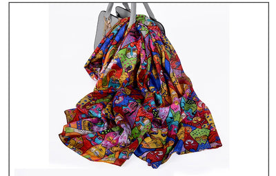 وشاح نسائي شتوي موضة 2016، عرض ساخن، أوشحة حرير التوت، شال حريري طويل للنساء، أزرق وقهوة، 180*110 سم