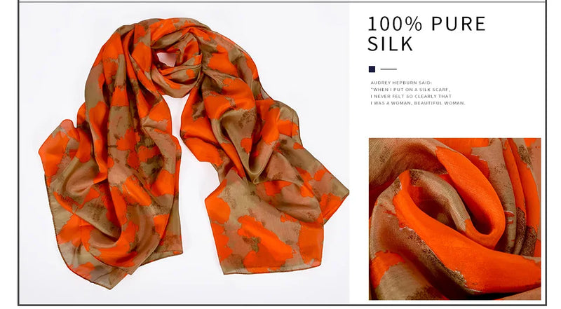 وشاح نسائي شتوي موضة 2016، عرض ساخن، أوشحة حرير التوت، شال حريري طويل للنساء، أزرق وقهوة، 180*110 سم