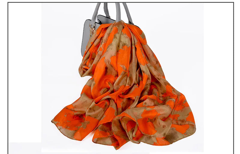 وشاح نسائي شتوي موضة 2016، عرض ساخن، أوشحة حرير التوت، شال حريري طويل للنساء، أزرق وقهوة، 180*110 سم