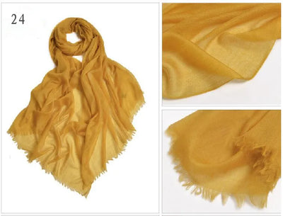 وشاح كشمير 100% من الفئة 400S، ماركة فاخرة، شال كشمير رقيق، مناسب للصيف والشتاء، وشاح كشمير ناعم وطويل للنساء