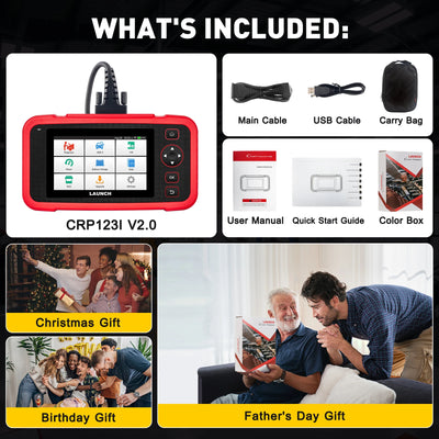 LAUNCH CRP123I V2.0 Elite Four System OBD2 Scanner Lifetime Free Update with 7 Resets PK CRP123X