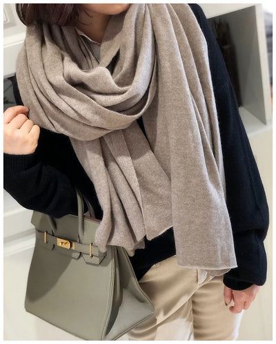 وشاح جديد من الكشمير الخالص ١٠٠٪، محبوك للنساء، مناسب للشتاء والخريف. أنيق وعصري! وشاح من الكشمير الخالص ١٠٠٪ للرجال والنساء.