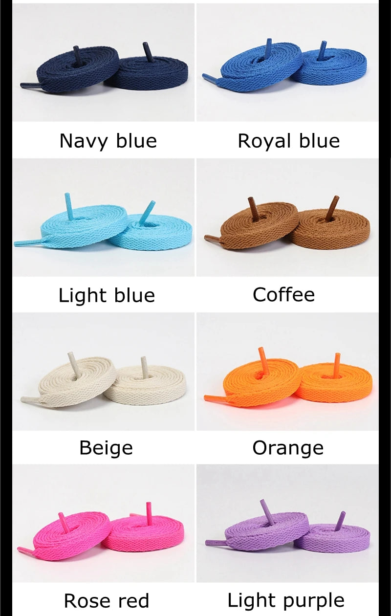 1 Pair / AF1 Shoelaces Flat Thicken Weave Craft Off Black White Shoe Laces High-top Sneaker Shoelace Accessories 25 Colors