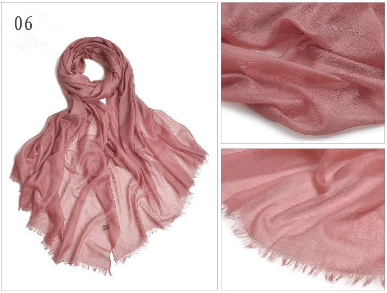 وشاح كشمير 100% من الفئة 400S، ماركة فاخرة، شال كشمير رقيق، مناسب للصيف والشتاء، وشاح كشمير ناعم وطويل للنساء