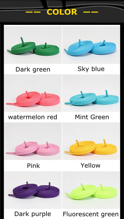 1 Pair / AF1 Shoelaces Flat Thicken Weave Craft Off Black White Shoe Laces High-top Sneaker Shoelace Accessories 25 Colors