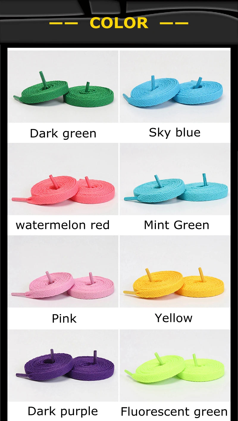 1 Pair / AF1 Shoelaces Flat Thicken Weave Craft Off Black White Shoe Laces High-top Sneaker Shoelace Accessories 25 Colors