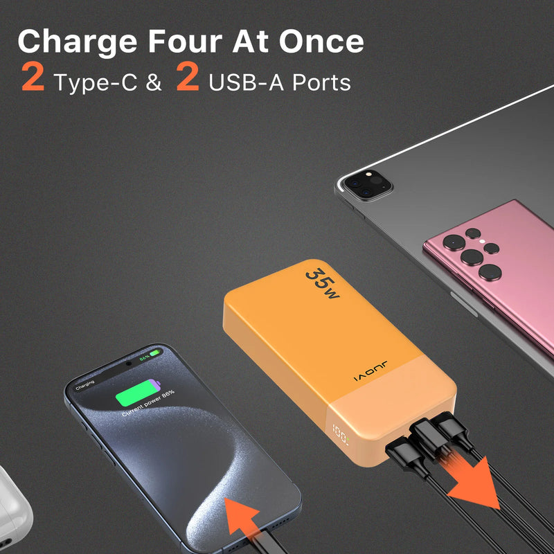 FCC Approved 35W Fast Charging Laptop Compatible High Capacity 20000mAh Portable Charger Waterproof LCD Power Bank Station