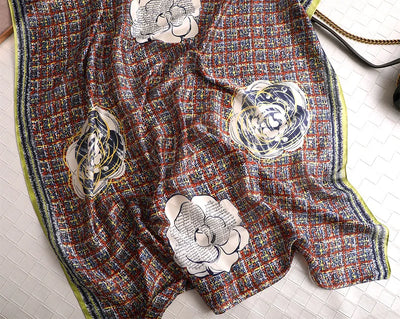 180*90 سم أوشحة حريرية كلاسيكية مطبوعة على الشاطئ الصيفي، شال نسائي، وشاح نسائي، غطاء رأس، وشاح، وشاح شيفون، حجاب نسائي