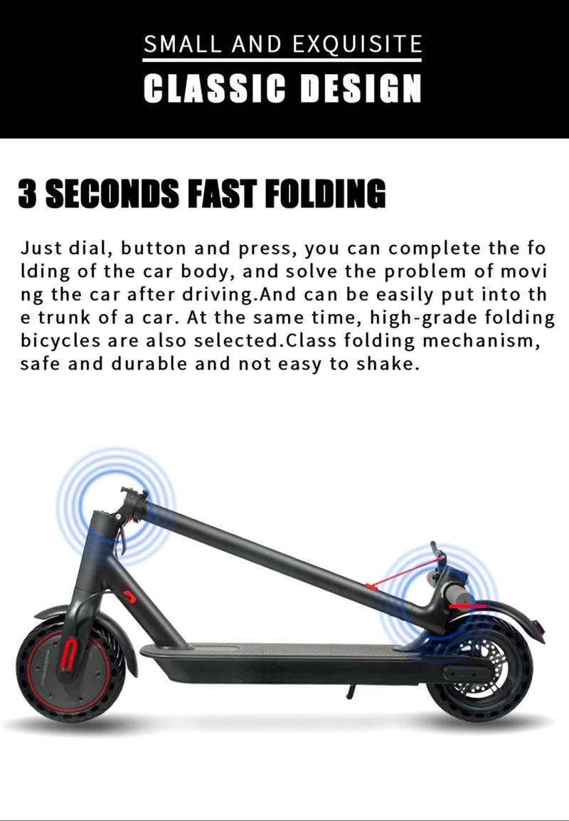 J03 مستودع الصين 8.5 بوصة 250 واط للبالغين 36 فولت سكوتر كهربائي قابل للطي صغير الحجم وخفيف الوزن ومحمول