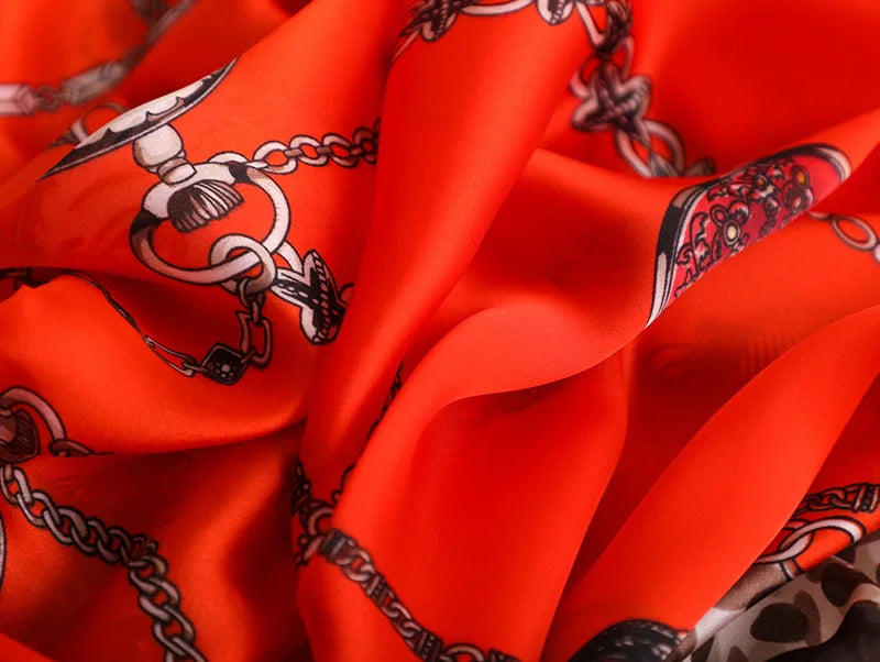 180*90 سم ماركة فاخرة أوشحة حرير صيفية للنساء شال لفافة ناعمة للنساء من أوروبا مصممة للشاطئ وشاح فولارد وشاح باريو