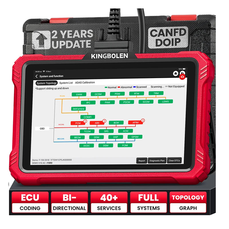 New Arrival K10 Elite All System OBD2 Scan Tool Topology Map Automotive ECU Coding Scanner Upgrade of KINGBOLEN K10