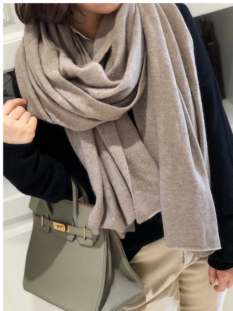 وشاح جديد من الكشمير الخالص ١٠٠٪، محبوك للنساء، مناسب للشتاء والخريف. أنيق وعصري! وشاح من الكشمير الخالص ١٠٠٪ للرجال والنساء.