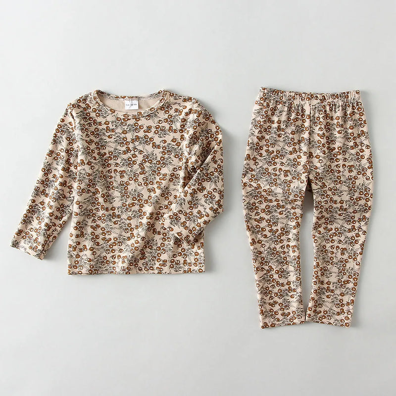 طقم بيجامات عيد الميلاد للأطفال، ملابس داخلية للبنات والأولاد، ملابس نوم بأكمام طويلة، طقم بيجامات للأطفال