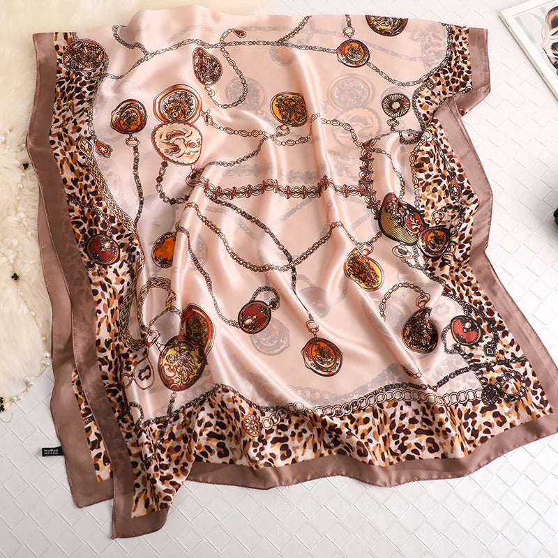 180*90 سم ماركة فاخرة أوشحة حرير صيفية للنساء شال لفافة ناعمة للنساء من أوروبا مصممة للشاطئ وشاح فولارد وشاح باريو