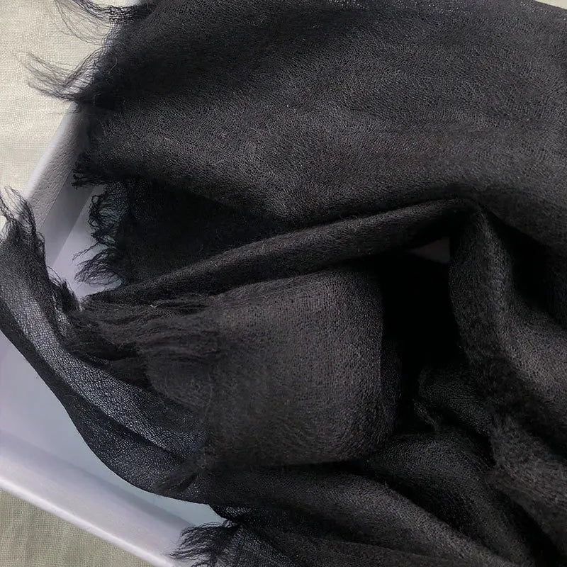 وشاح كشمير 100% من الفئة 400S، ماركة فاخرة، شال كشمير رقيق، مناسب للصيف والشتاء، وشاح كشمير ناعم وطويل للنساء