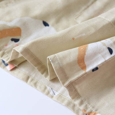 بيجامات كيمونو جديدة على الطراز الياباني مكونة من قطعتين للرجال والنساء من القطن الخالص والشاش اللطيف والقطط الرقيقة خدمة منزلية بمقاسات كبيرة