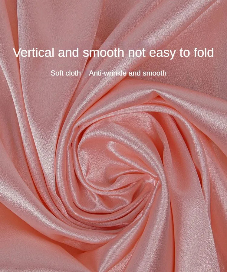 قماش ساتان كريستالي لامع سميك وثقيل بالمتر للملابس والفساتين وديكورات هانفو وقماش الخياطة اليدوي بلون أزرق سادة ومضاد للتجاعيد