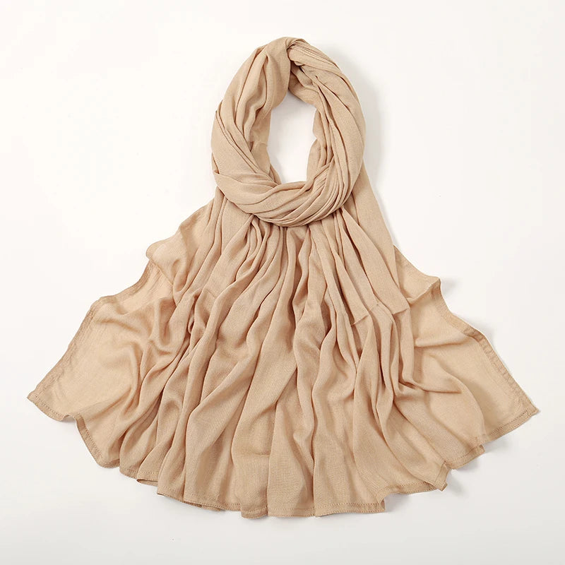 شالات حجاب إسلامية من القطن الرايون للنساء، وشاح سادة، مقاس كبير، حجاب إسلامي، عمامة، عصابة رأس 190*85 سم