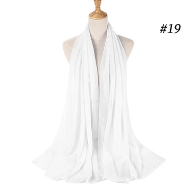 Muslim Chiffon Hijab Women Bubble Chiffon Scarf For Women Ladies Veil Muslim Islam Solid Color Malaysia Musulman Wrap Scarves