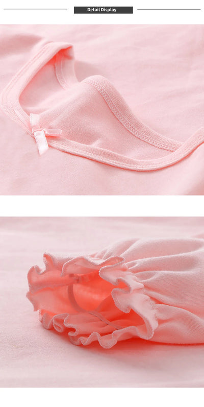 ملابس نوم عصرية مريحة وناعمة من القطن للفتيات بأكمام طويلة قمصان نوم أميرات للأطفال مريحة للأطفال