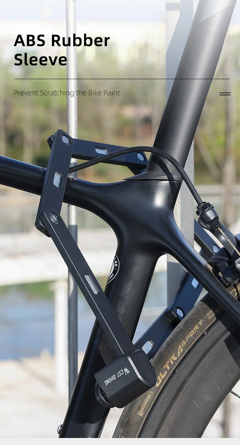 قفل دراجة محمول قابل للطي من ويست بايكينج، قفل أمان متين مضاد للسرقة، قفل دراجة كهربائية، ملحقات دراجات الطرق الجبلية